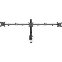 Deltaco - Monteringssett (montering) - adjustable arms - for 3 LCD-skjermer - rotate, tilt, swivel, up to 7 kg - svart - skjermstørrelse: 13-27 - skrivebordsmonterbar