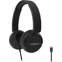 STREETZ HC110 - Hodetelefoner - on-ear - kablet - USB-C - svart