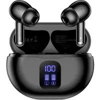 Tech-Protect UltraBoost TWS Pro G2 trådløse øretelefoner med LED-skjerm - svart