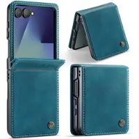 CASEME Samsung Galaxy Z Flip7 033 Lommebok-etui med kalvestruktur og RFID-blokkering - Grønn