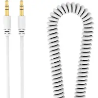 Sinox PRO mini jack spiralkabel. 3m. Hvid