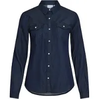 Vila Bista Denim Skjorte Med Lange Ermer