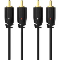 Sinox SXA04205, 2 x RCA, hannkontakt, 2 x RCA, hannkontakt, 5 m, Svart