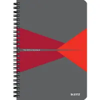 Leitz Office Notebook A5 ruled wirebound with cardboard cover Red