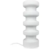 Dyberg Larsen bordlampe Luna, hvit, høyde 33 cm, glass