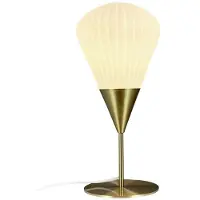 Dyberg Larsen bordlampe Ballon, hvit/messingfarget, 46 cm