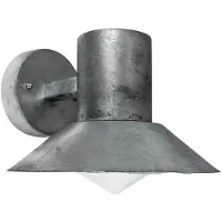 Dyberg Larsen utendørs vegglampe Venice, galvanisert, Ø 20 cm