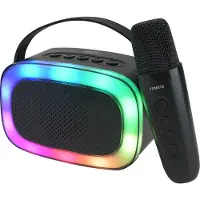 STREETZ Karaokehøyttaler med trådløs mikrofon, 5W, BT 5.3, svart, 5 W, Trådløs, MicroSD (TransFlash), Batteri, Innebygd batteri, Knapper