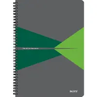 Leitz Office Notebook A4 squared wirebound with cardboard cover green