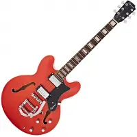 Hartwood Revival Vibrato Halvakustisk Gitar Burnt Orange