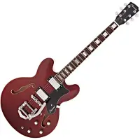 Hartwood Revival Vibrato Semiakustisk Gitar Cherry Red - Nesten Nytt