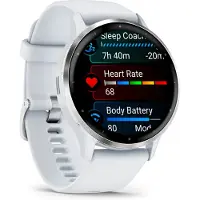 Garmin Venu 3 - 45 mm - hvitsteinsfiberforsterket polymer - smartklokke med bånd - silikon - håndleddstørrelse: 135-200 mm - display 1.4" - 8 GB - ...