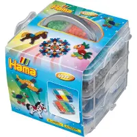 Hama Midi Perleboks - 13x15x15 - 6000 stk. + 3 Perleplate - - OneSize - Boks