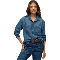 Superdry W4010501a Oversize Skjorte Med Lange Ermer