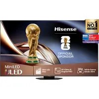 Hisense 65U8Q, 165,1 cm (65), 3840 x 2160 piksler, ULED, Smart TV, Wi-Fi, Sort, Grå