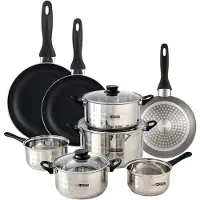 Wellhome Pk8176 Kasserollesett Med Stekepanner 11 Stykker