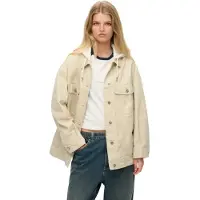Superdry for woman. W5011959A Relaxed Hooded Jacket beige (XL), Casual, Cotton