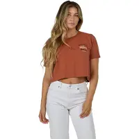 Salty Crew Boat Shop Crop T-skjorte rød