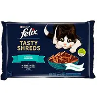 Purina Felix Tasty Shreds Våtfôr Til Katt Med Laks 12x4x80g
