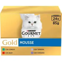 Purina Gull Gourmet Mousse Oksekjøtt Kattesnacks Boks 85g 24 Enheter