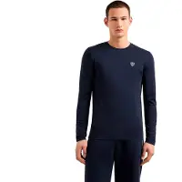 EA7 for man. 8NPT17_PJRGZ Navy ribbed T-shirt (XXL), Casual, Viscose, Long sleeve