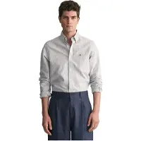 Gant for man. 3000232 Slim fit oxford shirt in blue fine stripes (S), Casual, Cotton, Long sleeve