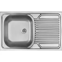 Deante Stål Oppåliggende Oppvaskkum Zm5 011p Med 1 Kum Og Avrenningsfelt På Høyre Side