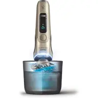 Philips i9000 Prestige Ultra XP9403 Våt og tørr elektrisk barbermaskin med SkinIQ Pro, Roterende hode, Gull, SkinIQ Pro, Rustfritt stål, LCD, Android, iOS