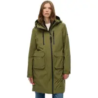 Superdry for woman. W5011989A Hooded Longline Shell Coat green (XS), Casual, Recycled Polister