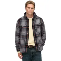 Superdry for man. M4011018A Heavy Blue Checked Shirt (XL), Casual, Cotton, Long sleeve