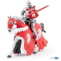 Papo Horse Of Unicorn Knight m. Spyd - H: 14,5 cm - - OneSize - Lekefigur