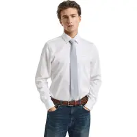 Gant for man. 3230300 Slim Fit white satin shirt (XL), Casual, Party, Cotton, Classic, Long sleeve