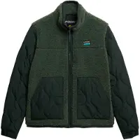 Superdry for woman. W5011934A Green Fleece Hybrid Jacket (XL), Casual, Recycled Polister