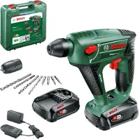 Bosch Uneo Maxx - Roterende hammer - trådløs - 2-mode - SDS-Quick - 0.6 joule - 2 batterier, inkludert lader - 18 V