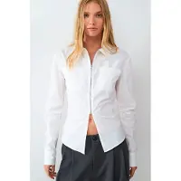 Balmohk Poplin Zipper Skjorte Med Lange Ermer