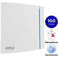 Soler & Palau Baderomsvifte Silent 100 CZRH Design Scandic - med timer og hydrostat - 100 mm.