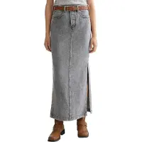 Scotch & Soda Black Denim Lang Skjørt