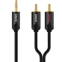Sinox ULTRAHD - Lydkabel - mini-phone stereo 3.5 mm hann til RCA hann - 75 cm - svart