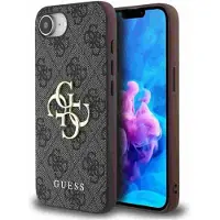 GUESS iPhone 16e/17e 4G Big Metal Logo Hybrid-deksel - Brun