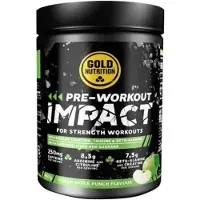 Gold Nutrition Pre-workout Impact Energipulver Grønt Eple 400g