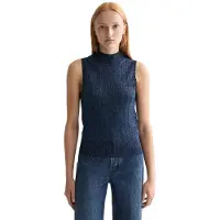 Scotch & Soda Metallic Pointelle Knitted Ermeløs T-skjorte
