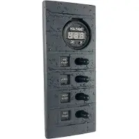 PLASTIMO Panel For Voltmeter Med 4 Brytere 15a 12v