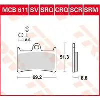 TRW Carbon Race Longlife Yamaha Yzf-r1 1000 98 Sintrede Bremseklosser