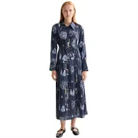 Scotch & Soda Belted Pleated Hem Lang Ermet Midi-kjole