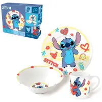 Stor Stitch Aloha Keramisk Bolle Tallerken Og Krussett Lunsjbag