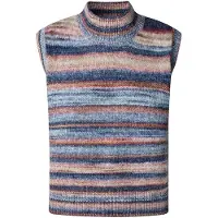 Pepe Jeans for woman. PL7000009 Multicoloured light blue waistcoat (M), Casual, Multicolor, Polyester, Sleeveless / Straps