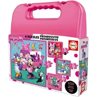 Educa Puslespill - 4 Forskjellige - Minnie Mouse - - OneSize - Puslespill