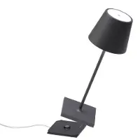 Zafferano Poldina mini batteridrevet bordlampe IP65 grå