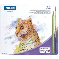 Milan Metallboks 24 Todocolor Fargeblyanter 100% Vannløselige Bly + 1 Pensel