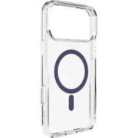 Puro Lite Mag TPU+PC-etui kompatibelt med MagSafe for iPhone 17 Pro Max - gjennomsiktig med blå ring